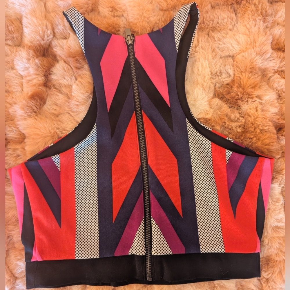 Women's Express Cropped Zip Back Tank - Pink/Purple Size Small